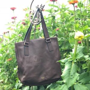 Brown Fossil Leather Shoulder Bag